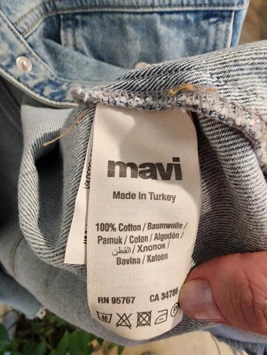 Mavi Oversized Denim Jacket Raw Hem Light Wash Cotton Women’s S M L Casual - Picture 5 of 6